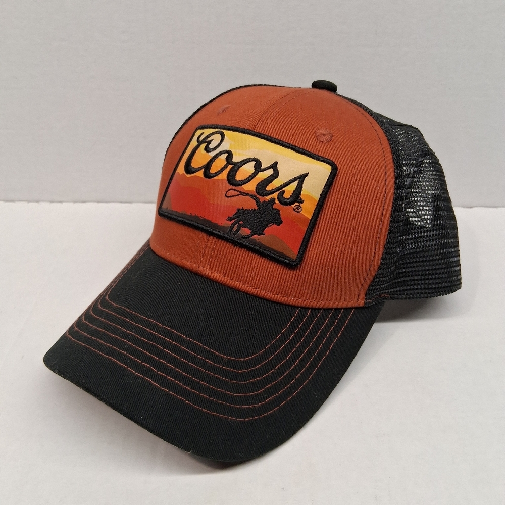 Coors Western Sunset Patch Adjustable Trucker Hat Cap Multi-Color NWOT